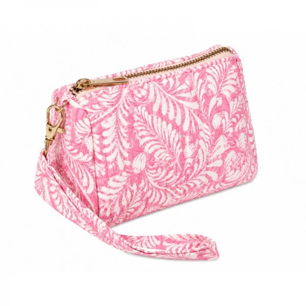 2322 Pink Floral Quilted Multi-Use Pouch