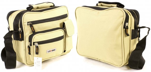 2578 Lrg Twin Top Zip Polyester Bag, 3 Frnt Zip GREEN