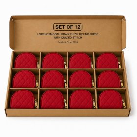 5720 Red Lorenz Smooth Grain PU Zip Round Purse Set of 12