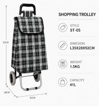 LL-ST05 BLACK PRINT 2 WHEEL SHOPPING TROLLEY LL-ST05 BLACK PRINT 2 WHEEL SHOPPING TROLLEY