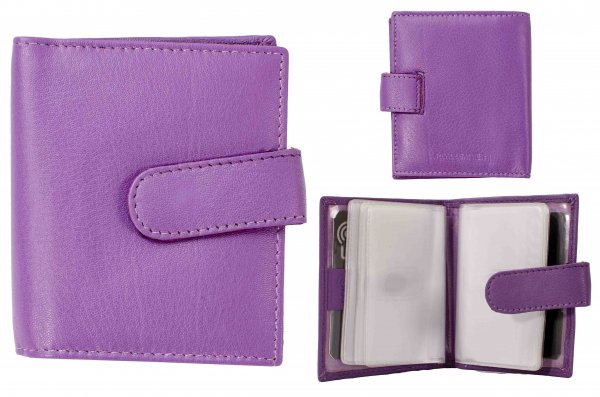 0427 PURPLE RFID PROOF LEATHER CARD HOLDER