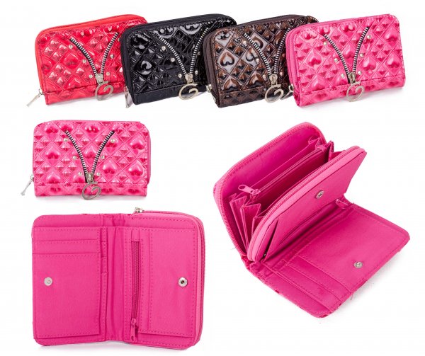 PU-30 PINK PU PURSE W/ CONCERTINA ZIP