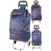 MS-001 STRAWBERRY PATTERN BLUE TWO WHEEL SHOPPING CART MS-001 STRAWBERRY PATTERN BLUE TWO WHEEL SHOPPING CART