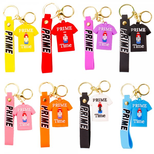 PRIME DRINK ASSORTED T-SHIRT STYLE PACK OF 12 KEYCHAIN/KEYRING