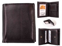 1141 RFID BLACK S. NAPPA PORTRAIT 3 SEC N. CASE COIN PKT WALLET