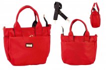 2433 RED POLYESTER XTRA TOP ZIP HANDBAG WITH DETACHABLE STRAP