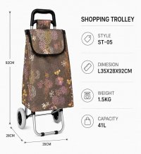 LL-ST05 GOLD BLOSSOM 2 WHEEL SHOPPING TROLLEY LL-ST05 GOLD BLOSSOM 2 WHEEL SHOPPING TROLLEY