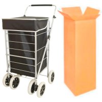 ST-SIX-01 ASSORTED BLACK G 6-WHEEL SHOPPING TROLLEY BOX OF 4