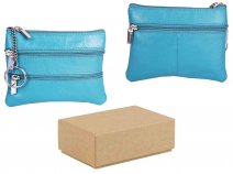 1059 TURQUOISE SFT C.NAPPA TOP ZIP PRSE, 2 FRNT & BK ZIP BOX 12