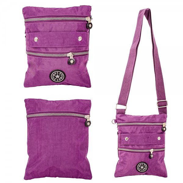 LL-46 PURPLE RND X-BODY BAG WITH ADJUSTABLE STRAP