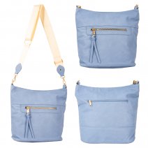 JBFB384 BLUE PU SHOULDER BAG