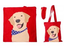 GRACE101 RED CANVAS TOTE DOG SHOPPING/BEACH BAG