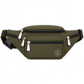 2522 Brown Crinckled Nylon Bumbag W/6 Pockets (New)