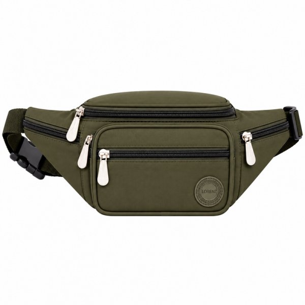 2522 Brown Crinckled Nylon Bumbag W/6 Pockets (New)