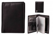 0412 BLACK RFID PROOF LEATHER CARD HOLDER