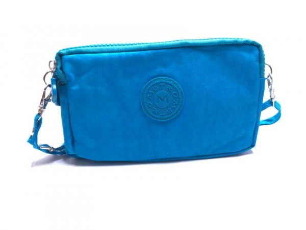 LL-6 Plain Blue Metro Pouch Bag With Strap