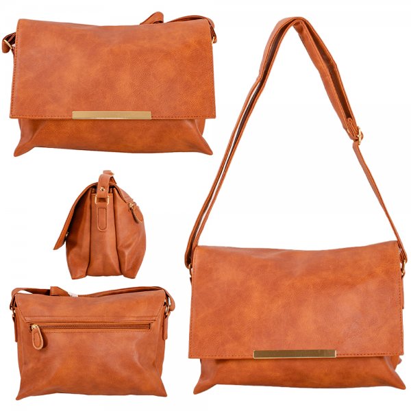 JBHB2589 TAN PU SHOULDER BAG