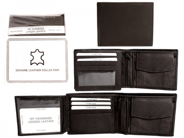 1060 RFID BLACK LONDON LEATHER WALLET