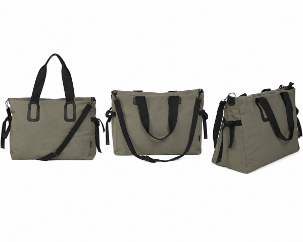 2312 Olive Grey Large Top Zip Tote / Travel Bag