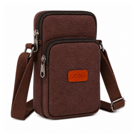 LL-166 Chocolate X-Body 3 Zip Shoulder Bag (New)