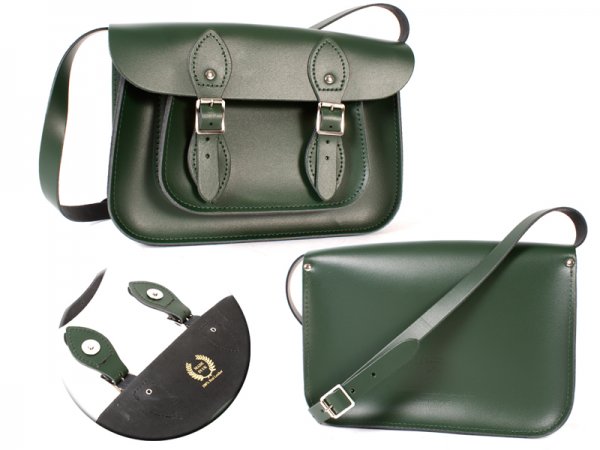 11 RACING GREEN MAGNETIC ENGLISH SATCHEL