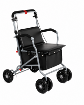 6980 Black Heavy Duty Shopping Trolley with Seat