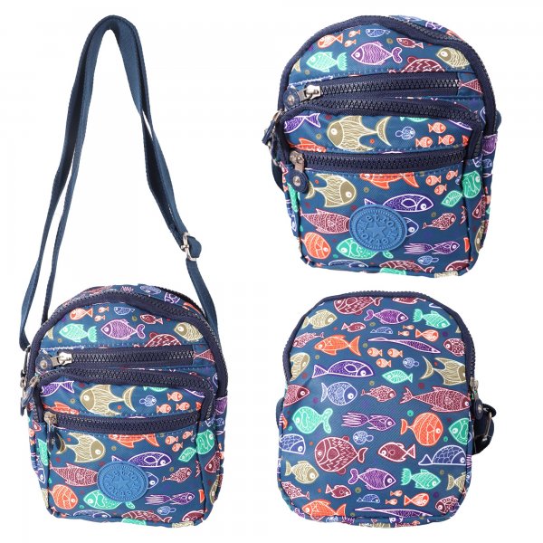 LL-224F NAVY FISH SHOULDER BAG