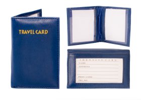 1502 NAVY GRAINED PU PORTRAIT TRAVEL CARD HOLDER, BK PKT