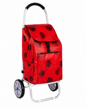 6965 Black Rose Red 2 Wheel Shopping Trolley