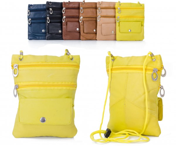 905 YELLOW LEATHER/PU CROSSBAG