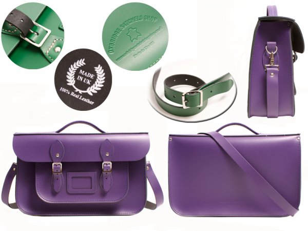 15 DEEP PURPLE OXBRIDGE BRIEFCASE SATCHEL