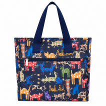 LL-7433P2 NAVY CATS SHOPPING BAG