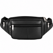 BB 004 Black Soft Leather Bumbag (New)
