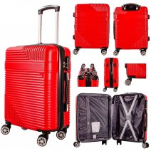 T-HC-C-13 RED CABIN-SIZE TRAVEL TROLLEY SUITCASE