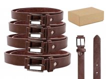2708 BROWN 1'' ALL SIZE BELT WITH GUN METAL BUCKLE BOX OF 12