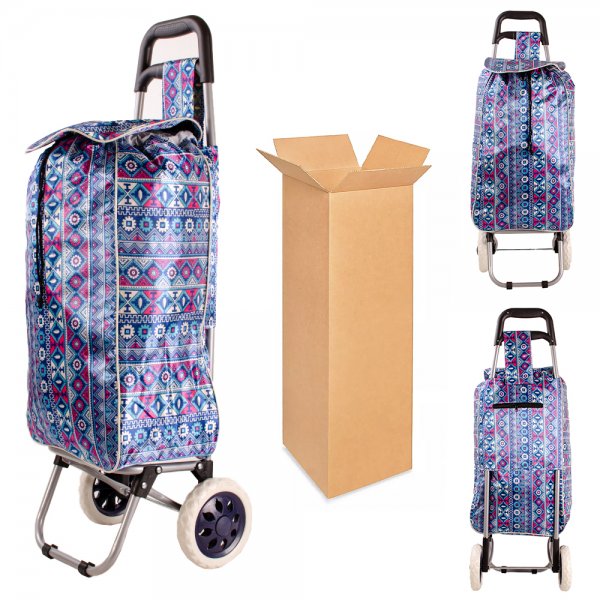 ST01 AZTEC NAVY 2-WHEEL SHOPPING TROLLEY BOX OF 10