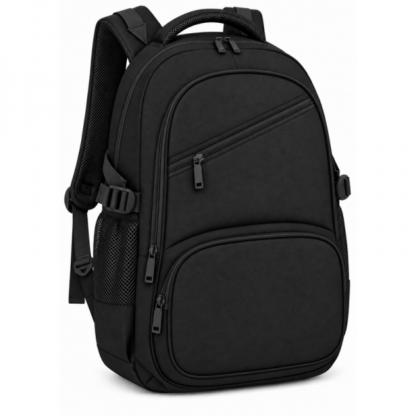 2596 Black Denim Look Backpack