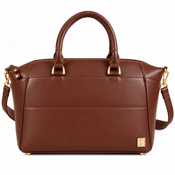 S Bag Brown Leather Shoulder Bag (New)