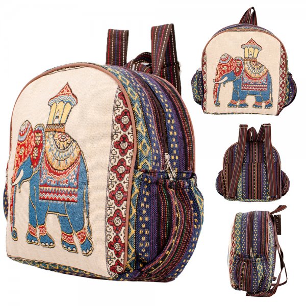 LL-220 CREAM ELEPHANT CANVAS BACKPACK