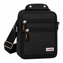 2575 Black Lorenz Shoulder Bag With Adj Strap (New)