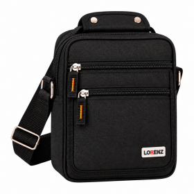 2575 Black Lorenz Shoulder Bag With Adj Strap (New)