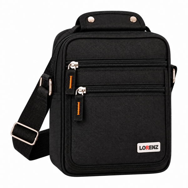 2575 Black Lorenz Shoulder Bag With Adj Strap (New)