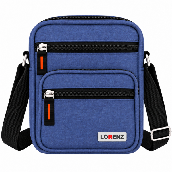 2570 Navy Small Unisex Polyester Bag With 5 Zips (New)