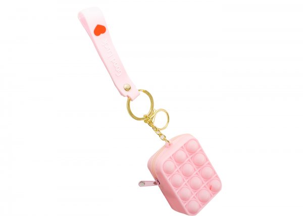 GM-1201 PINK POP IT CHANGE PURSE/POUCH W/ WRIST WRAP