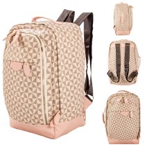 JBBP289 BEIGE PRINT PU BACKPACK