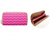 80-1425-73 ROUGE WAVY STRIPE ZIP PURSE