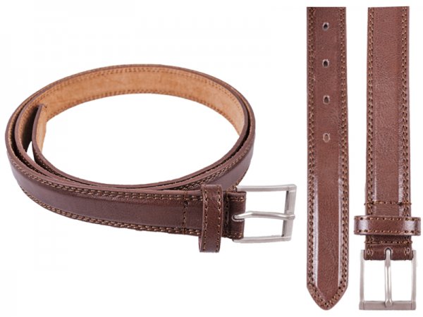 2704 BROWN 1" Belt With Doubl Stiching Size XXL (44"-48")