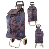 MS-001 FLOWER PATTERN PURPLE TWO-WHEELED TROLLEY