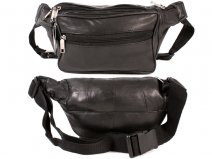 1050 BLACK SOFT LEATHER BUMBAG