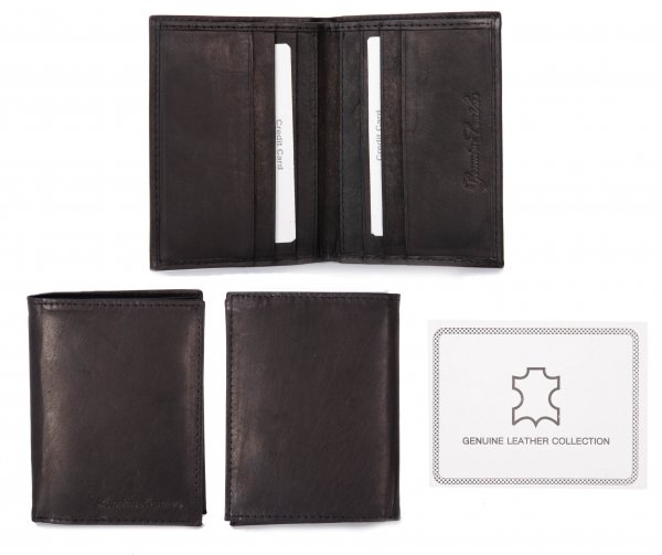 1009 RFID BLACK LONDON LEATHER WALLET W/CC SLOT